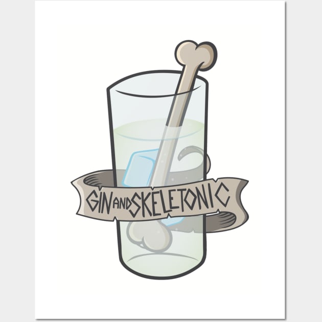 Gin and Skeletonic Wall Art by kickpunch